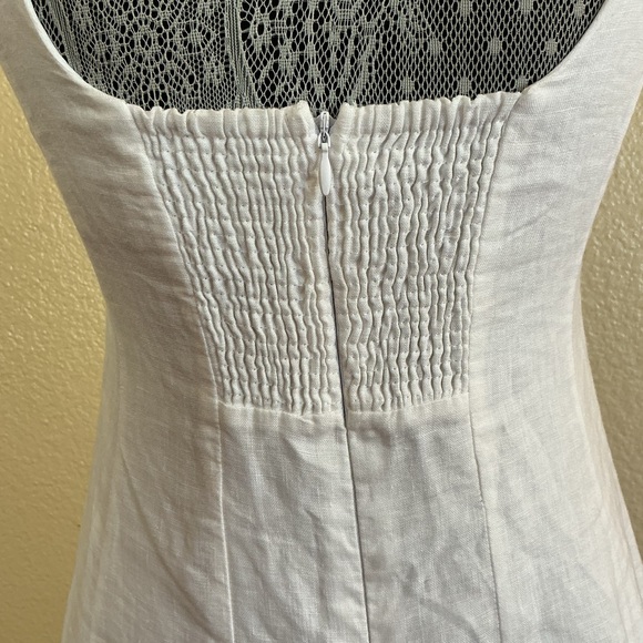 DISSH Milahn White Midi Linen Dress Size US 4 - Picture 7 of 14